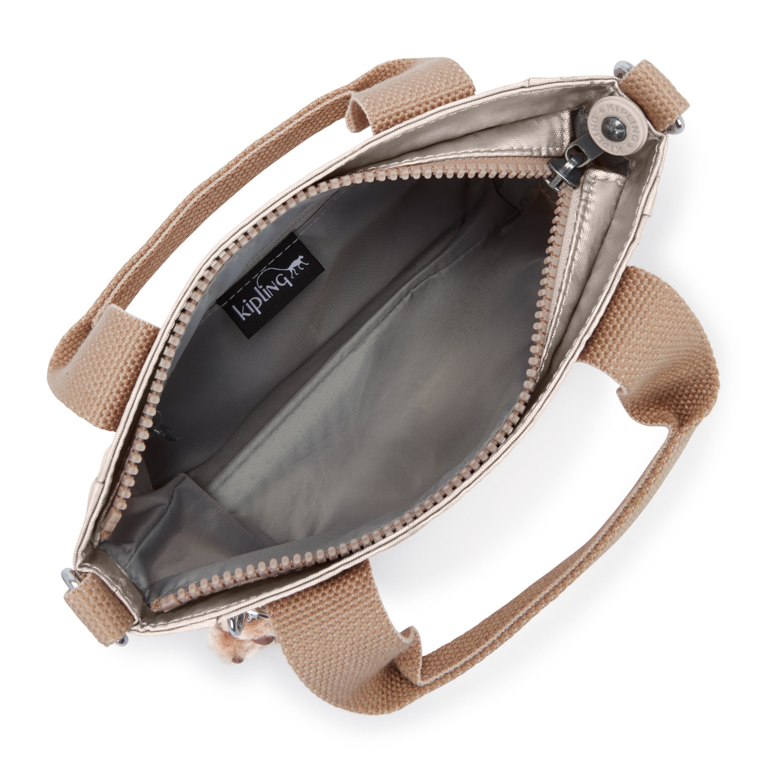 kipling-jayla-mini-tote-bag-mini-shopper-in-metallic-optik-mit-crossbody-gurt image 3